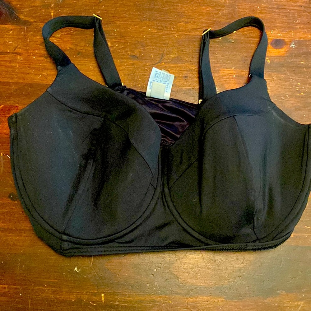 Lands End bikini top. Black. Underwire.